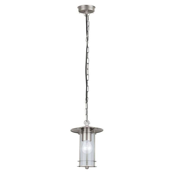 Уличный светильник подвесной LISIO [1х60W(E27), H880, нерж. сталь/стекло]