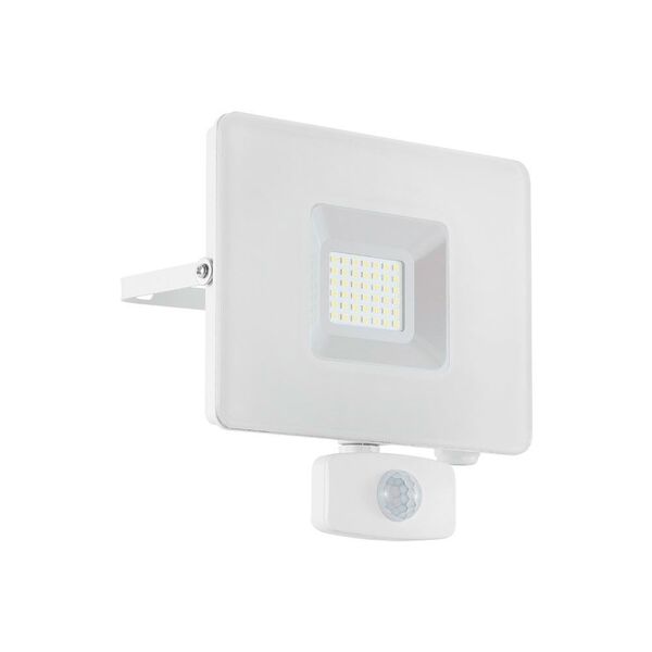 Ландшафтный светод. спот FAEDO 3 c датч. дв-я,[ 2750lm, 30W (LED), L175, H190, алюм., белый/стекло, нейтр. Свет]