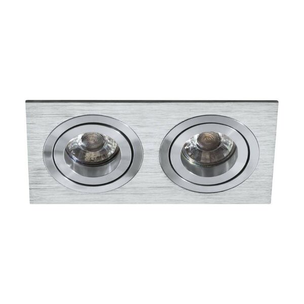 Светодиодный встраиваемый светильник TERNI PRO [2x50W(GU10),  ?92, серебристый]