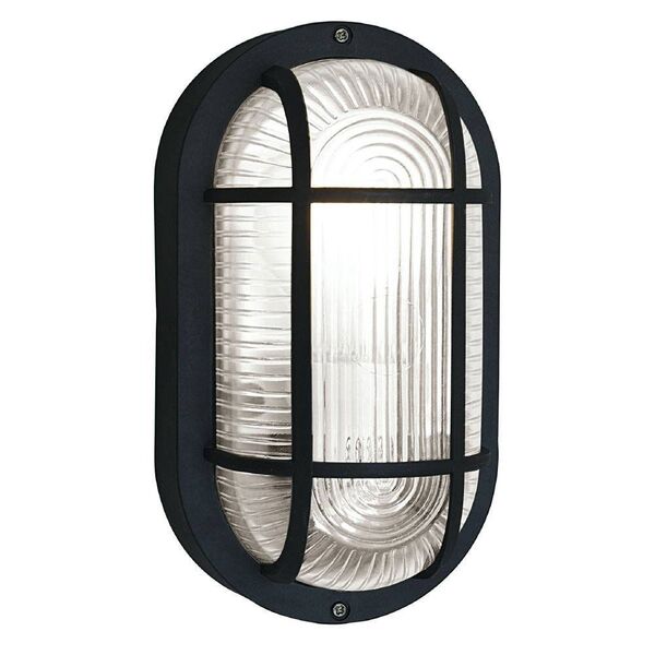 Уличный светильник настенно-потолочный ANOLA [1х40W(E27), пластик, черный/стекло]