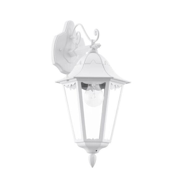 Уличный светильник настенный NAVEDO [1х60W(E27), H475,  литой алюм., белый/cтекло]