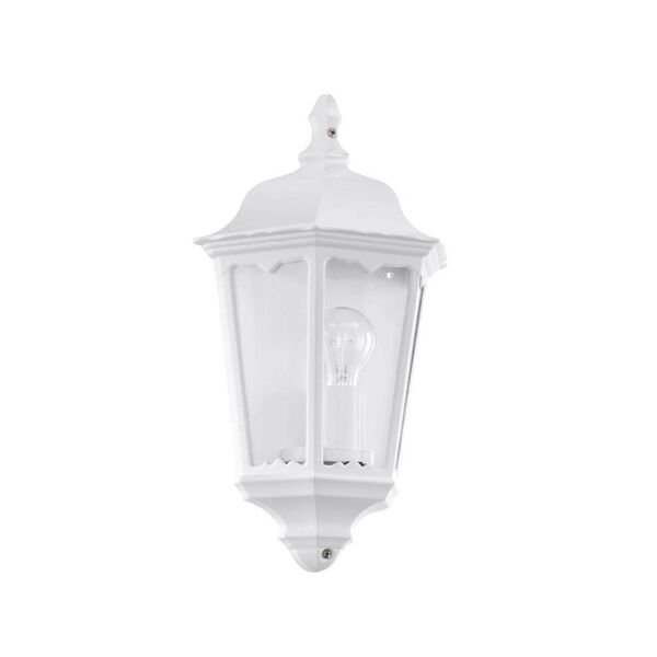 Уличный светильник настенный NAVEDO [1х60W(E27), H430, литой алюм., белый/cтекло]