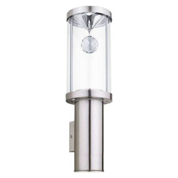 Уличный светодиодный светильник настенный TRONO 2 [1х3W (GU10); 1х3,7W (LED), H350, нерж. сталь/кристалл]