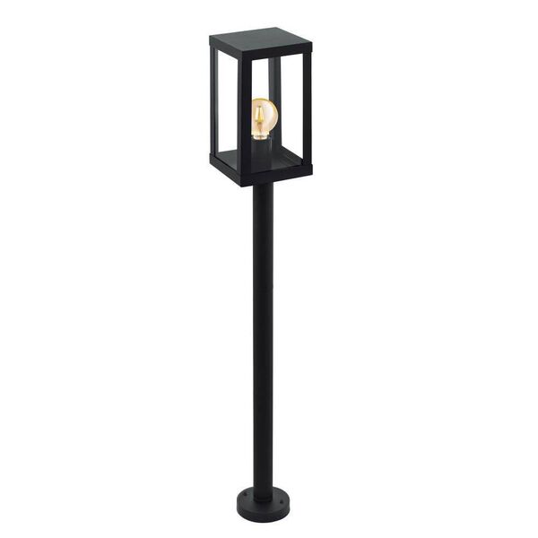 Уличный светильник напольный ALAMONTE 1,[1х60W(E27), H1015, гальван. сталь, черный/стекло]