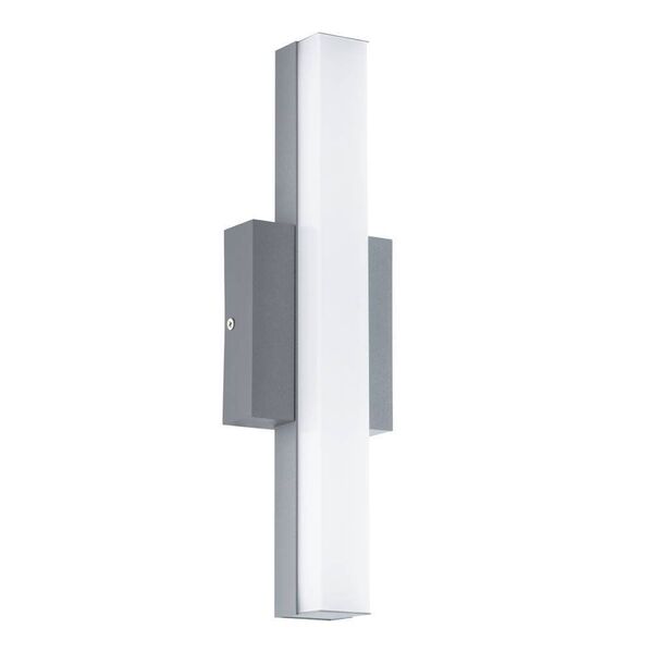 Уличный светодиодный светильник настенно-потол. ACATE [8W(LED), L100, H350,  алюминий, сталь, серебряный/пластик, белый]