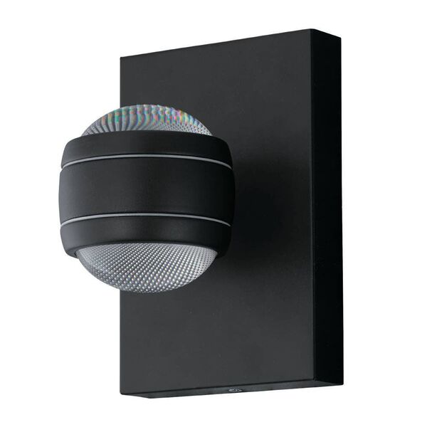 Уличный светодиодный светильник настенный SESIMBA [2х3,7W(LED), 130х195, сталь, черный]