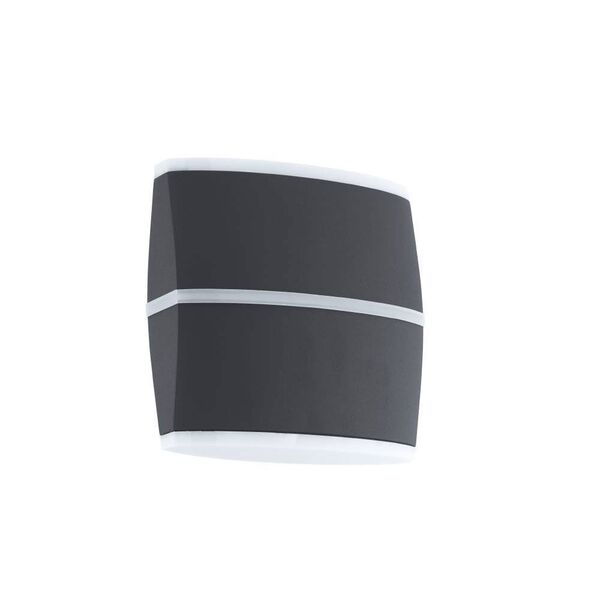 Уличный светодиодный светильник настенный PERAFITA [2х6W(LED), H170, L175, литой алюминий, антрацит/пластик, белый]