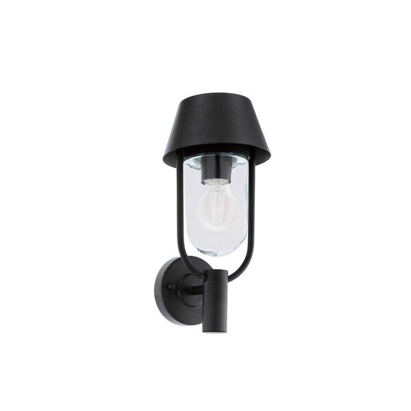 Уличный светильник настенный FACUNDA [ 1х60W(E27), L165, H355,  гальван. сталь, черный/стекло, прозрачный]
