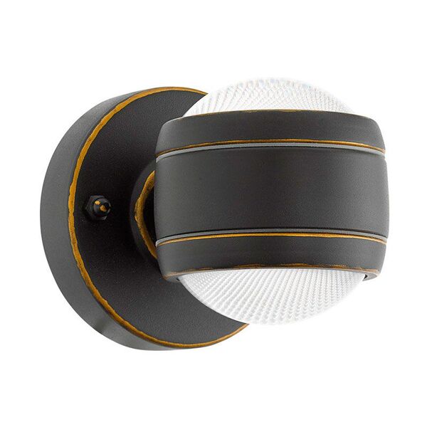 Уличный светодиодный светильник настенный SESIMBA [2х3,7W(LED), 110х110,  гальван. сталь, темно-коричн./пластик, прозрачный]
