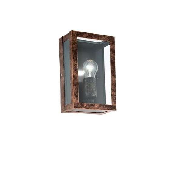 Уличный светильник настенный ALAMONTE 2 [ 1х60W(E27), H260,  гальван. сталь, состарен. медный/cтекло, прозрачный]