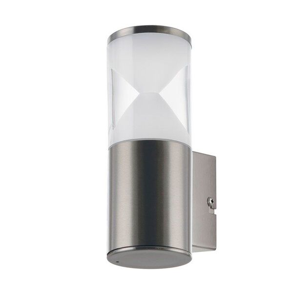 Уличный светодиодный настенный светильник HELVELLA [1х3,7W(LED), L75, H210, A105, нержавеющая сталь / пластик, белый, прозрачный]