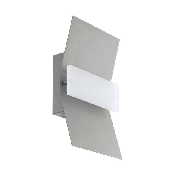 Уличный cветод. светильник настенный BINASCO, [4,8W(LED), L180, H300, A60, гальван. сталь, cеребрян./пластик, матовый]