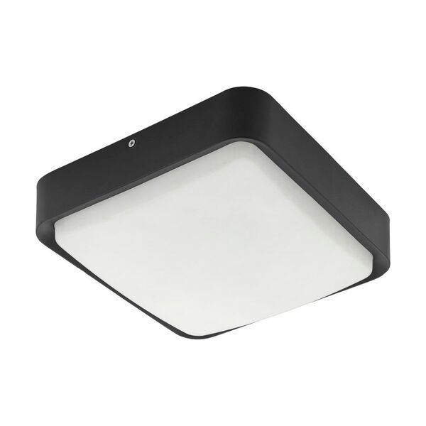 Уличный светод. светильник наcтенно-потол. PIOVE-C умный свет [ 14W(LED), L250, H250, 3000K, лит. алюминий, черн./пластик, белый]