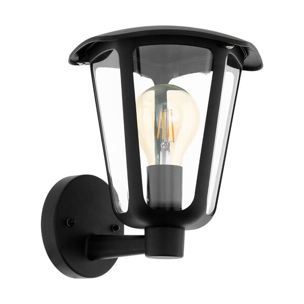Уличный светильник настенный MONREALE [1х60W(E27), L230, H275, А255, лит. алюминий, черный/пластик, прозрачный]