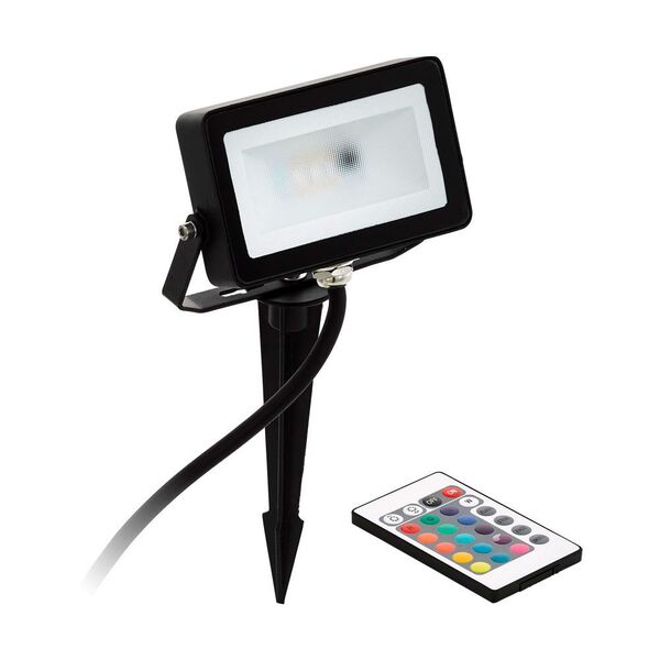 Ландшафтный светод. спот FAEDO 4 на колышке с пультом RGB,[10W(LED), 700lm, L130, H90, алюминий, черный]