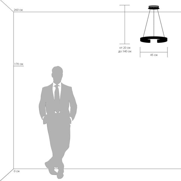 Подвес UNITARIO [24W LED 2640LM ЧЕРНЫЙ МАТОВЫЙ 4000K (в комплекте)]