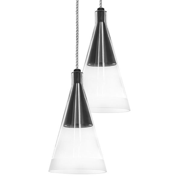 Люстра CONE [6х40W GU10 ЧЕРНЫЙ МАТОВ/ПРОЗРАЧНО-МАТОВЫЙ (в комплекте)]