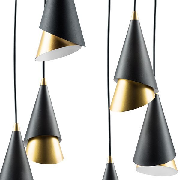 Люстра CONE [6х40W E14 ЧЕРНЫЙ /ЗОЛОТО (в комплекте)]