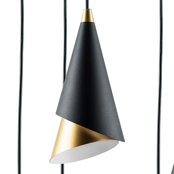 Люстра CONE [6х40W E14 ЧЕРНЫЙ /ЗОЛОТО (в комплекте)]