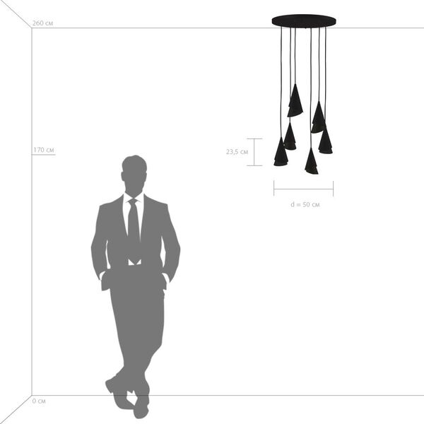 Люстра CONE [6х40W E14 ЧЕРНЫЙ /ЗОЛОТО (в комплекте)]