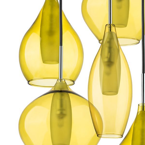 Подвес PENTOLA [6х25W G9 ХРОМ/ОЛИВКОВЫЙ (в комплекте)]
