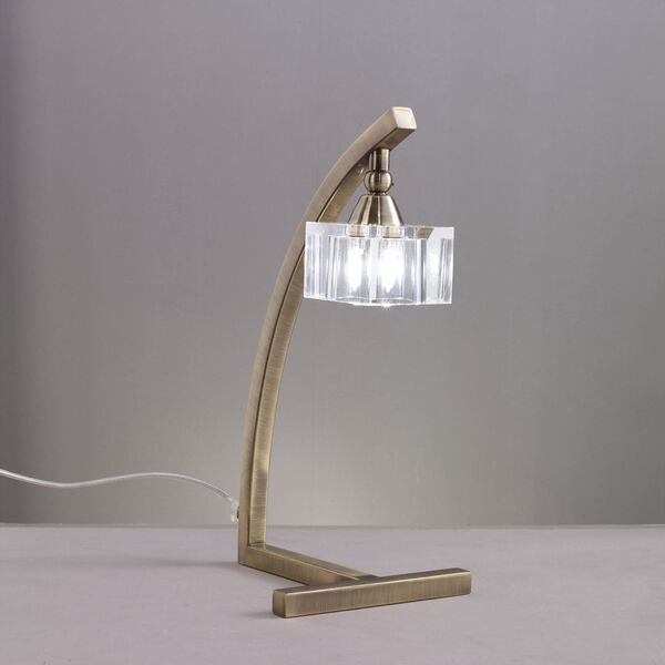 TABLE LAMP 1L ANTIQUE BRASS / OPTICAL
