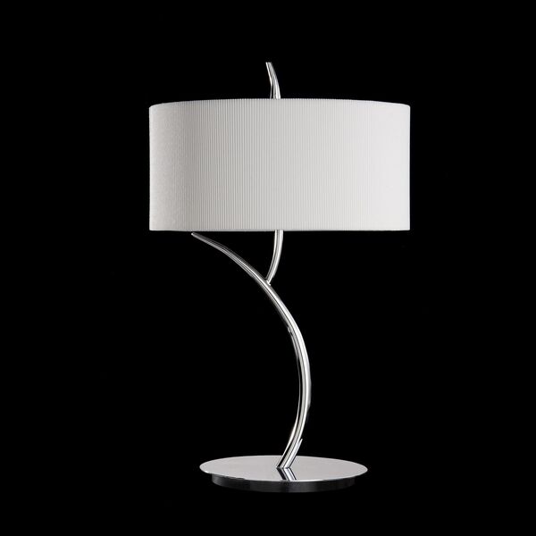 TABLE LAMP 2L [CHROME / OFF WHITE SHADE]