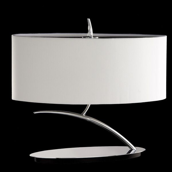 TABLE LAMP 2L [CHROME / OFF WHITE SHADE]