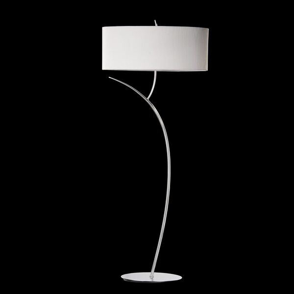 FLOOR LAMP 2L [CHROME / OFF WHITE SHADE]