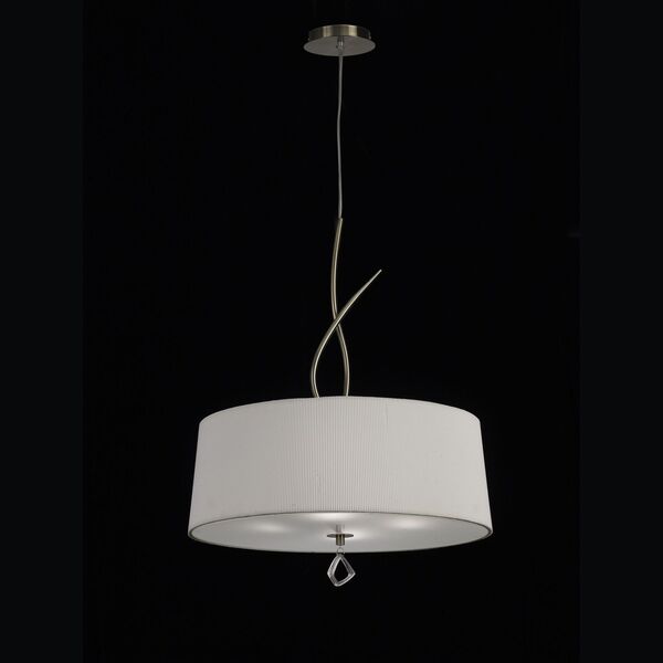 PENDANT 4L ANTIQUE BRASS - OFF WHITE SHADE