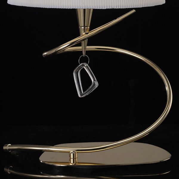 TABLE LAMP 1L BIG ANTIQUE BRASS - OFF WHITE SHADE
