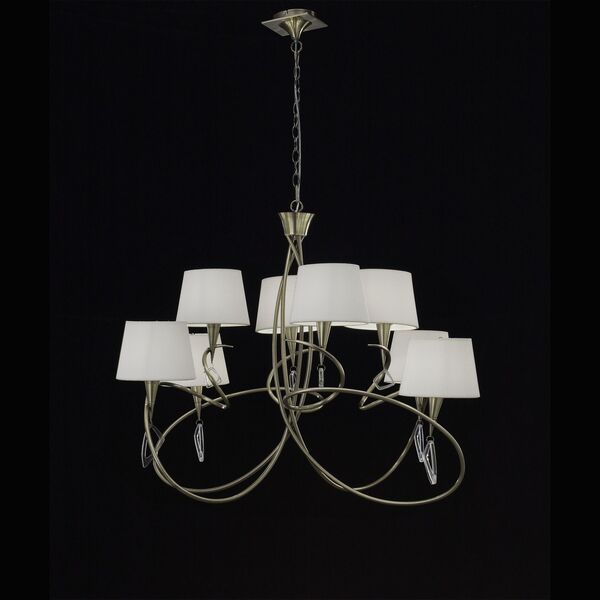 PENDANT 8L [ANTIQUE BRASS - OFF WHITE SHADE]