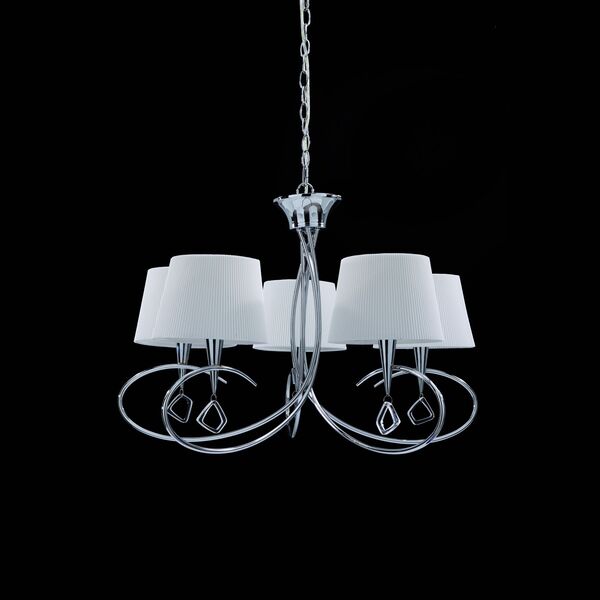 PENDANT 5L [CHROME - OFF WHITE SHADE]
