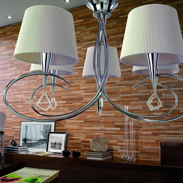 PENDANT 5L [CHROME - OFF WHITE SHADE]
