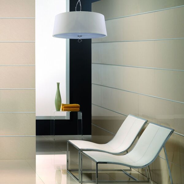 PENDANT 4L CHROME - OFF WHITE SHADE