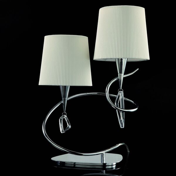 TABLE LAMP 2L CHROME - OFF WHITE SHADE