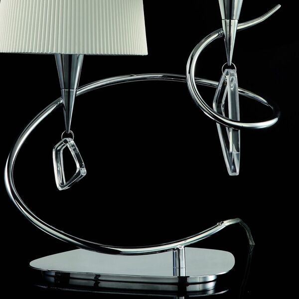 TABLE LAMP 2L CHROME - OFF WHITE SHADE
