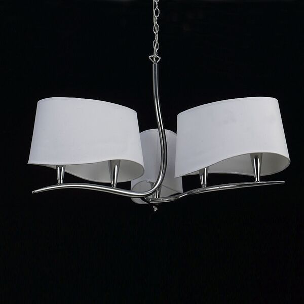 PENDANT 6L [CHROME - OFF WHITE SHADE]