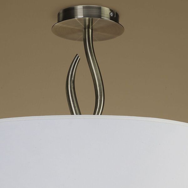 SEMICEILING 4L [ANTIQUE BRASS - OFF WHITE SHADE]