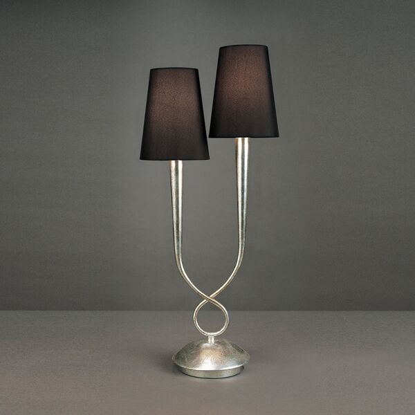 TABLE LAMP 2L SILVER PAINTED