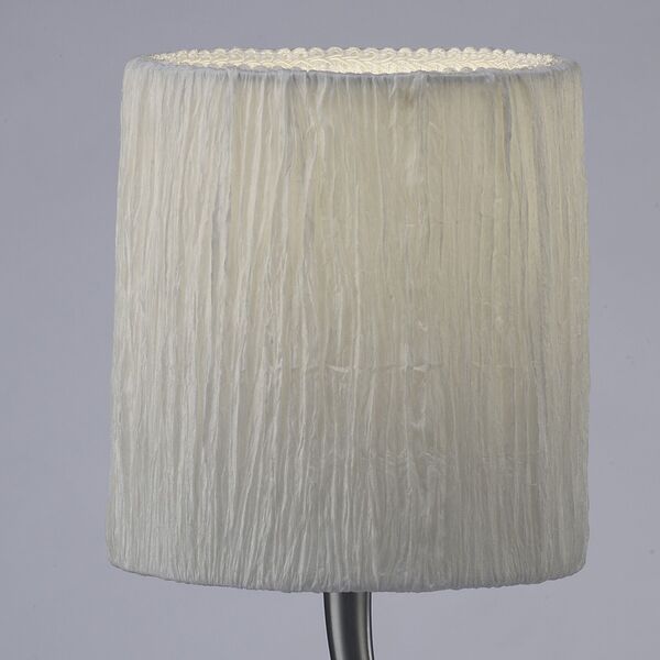 TABLE LAMP 1L SMALL SATIN NICKEL + WHITE SHADE