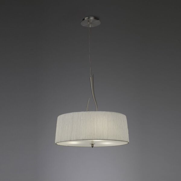 PENDANT 3L [SATIN NICKEL + WHITE SHADE]