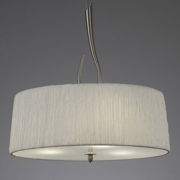 PENDANT 3L [SATIN NICKEL + WHITE SHADE]