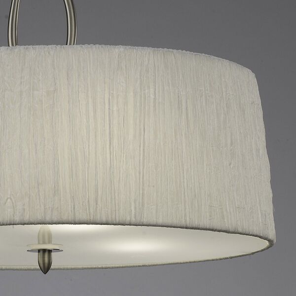 PENDANT 3L [SATIN NICKEL + WHITE SHADE]