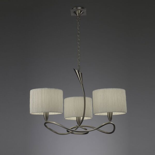 PENDANT 3L [SATIN NICKEL + WHITE SHADE]