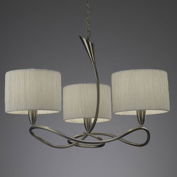 PENDANT 3L [SATIN NICKEL + WHITE SHADE]