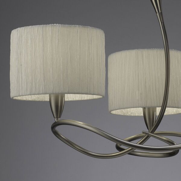 PENDANT 3L [SATIN NICKEL + WHITE SHADE]