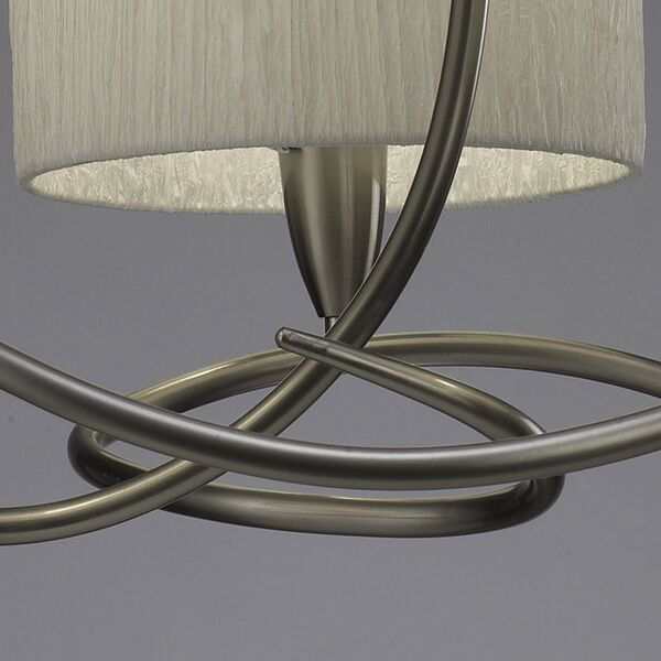 PENDANT 3L [SATIN NICKEL + WHITE SHADE]