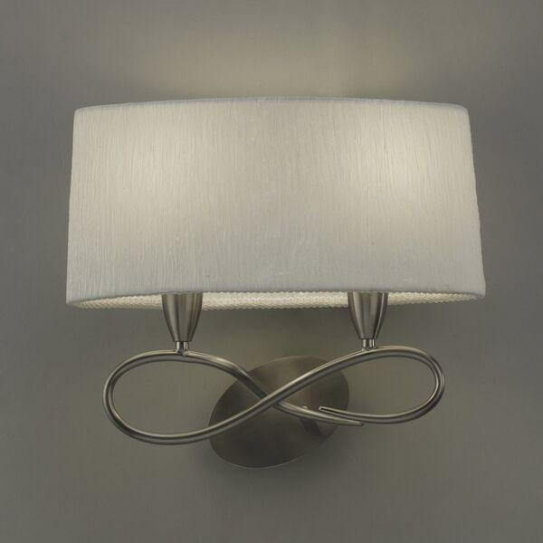 Бра Mantra Lua [WALL LAMP 2L SATIN NICKEL + WHITE SHADE]