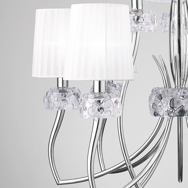 PENDANT LAMP 6+3L [CHROME - WHITE SHADE]